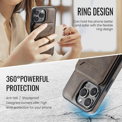 For iPhone 15 DG.MING K1 MagSafe Detachable Wallet RFID Back Cover Phone Case(Coffee) - iPhone 15 Cases by DG.MING | Online Shopping South Africa | PMC Jewellery | Buy Now Pay Later Mobicred