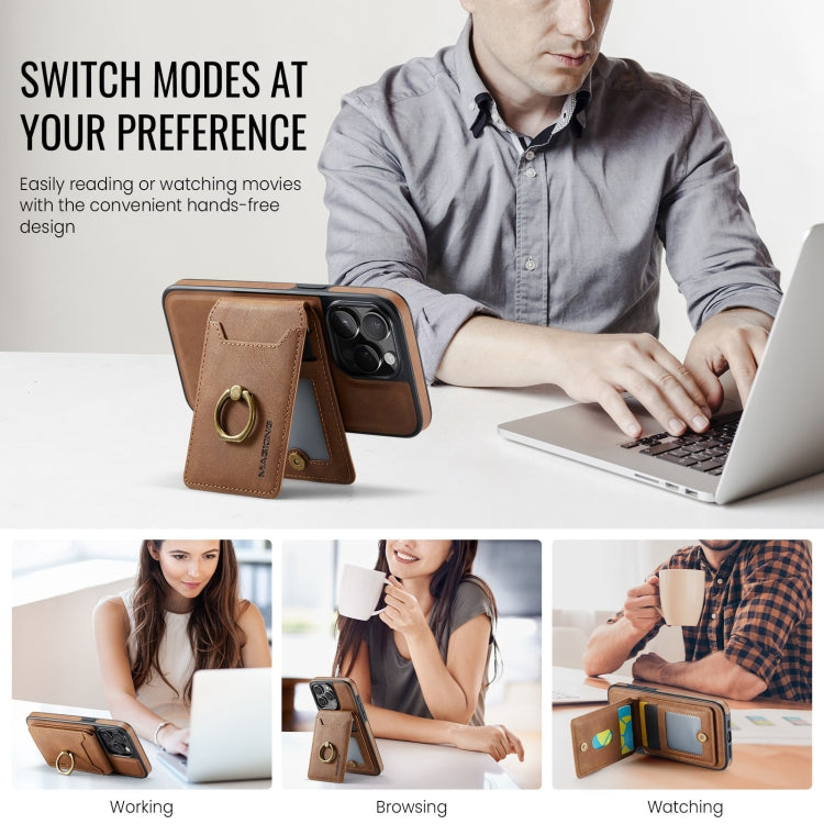 For iPhone 14 Plus DG.MING K1 MagSafe Detachable Wallet RFID Back Cover Phone Case(Brown) - free shipping - PMC Jewellery - Order now!