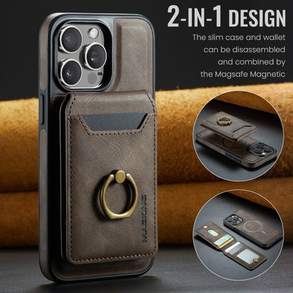 For iPhone 14 DG.MING K1 MagSafe Detachable Wallet RFID Back Cover Phone Case(Coffee) - iPhone 14 Cases by DG.MING | Online Shopping South Africa | PMC Jewellery | Buy Now Pay Later Mobicred