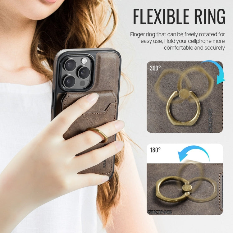 For iPhone 14 DG.MING K1 MagSafe Detachable Wallet RFID Back Cover Phone Case(Coffee) - free shipping - PMC Jewellery - Order now!