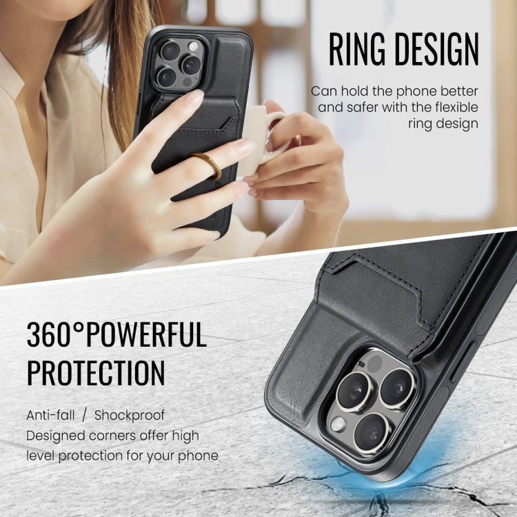 For iPhone 14 DG.MING K1 MagSafe Detachable Wallet RFID Back Cover Phone Case(Black) - iPhone 14 Cases by DG.MING | Online Shopping South Africa | PMC Jewellery | Buy Now Pay Later Mobicred