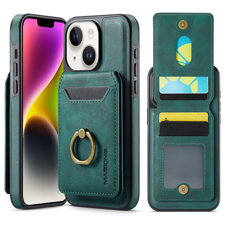 For iPhone 14 DG.MING K1 MagSafe Detachable Wallet RFID Back Cover Phone Case(Green) - free shipping - PMC Jewellery - Order now!