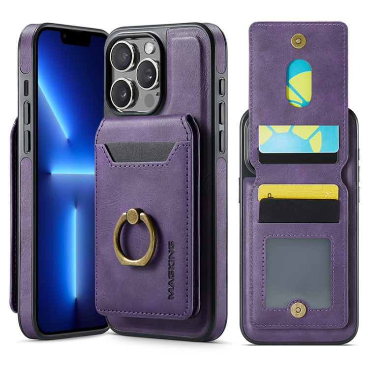 For iPhone 13 Pro Max DG.MING K1 MagSafe Detachable Wallet RFID Back Cover Phone Case(Purple) - iPhone 13 Pro Max Cases by DG.MING | Online Shopping South Africa | PMC Jewellery | Buy Now Pay Later Mobicred