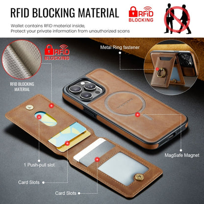 For iPhone 13 Pro DG.MING K1 MagSafe Detachable Wallet RFID Back Cover Phone Case(Brown) - iPhone 13 Pro Cases by DG.MING | Online Shopping South Africa | PMC Jewellery | Buy Now Pay Later Mobicred