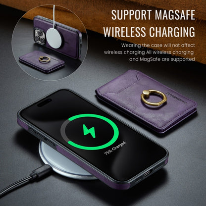 For iPhone 13 DG.MING K1 MagSafe Detachable Wallet RFID Back Cover Phone Case(Purple) - iPhone 13 Cases by DG.MING | Online Shopping South Africa | PMC Jewellery | Buy Now Pay Later Mobicred