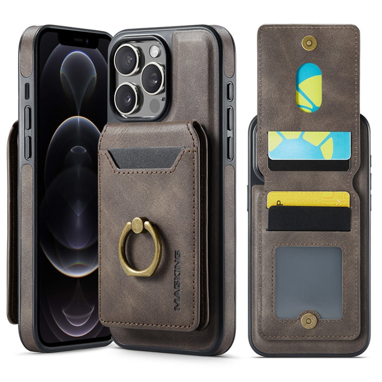For iPhone 12 Pro DG.MING K1 MagSafe Detachable Wallet RFID Back Cover Phone Case(Coffee) - free shipping - PMC Jewellery - Order now!