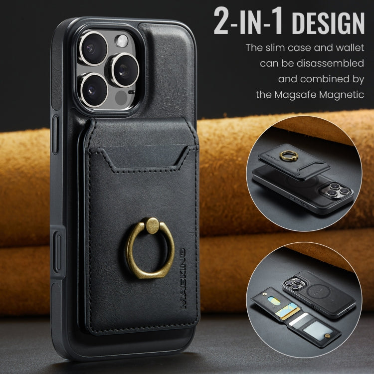 For iPhone 16 Pro DG.MING K1 MagSafe Detachable Wallet RFID Back Cover Phone Case(Black) - iPhone 16 Pro Cases by DG.MING | Online Shopping South Africa | PMC Jewellery | Buy Now Pay Later Mobicred