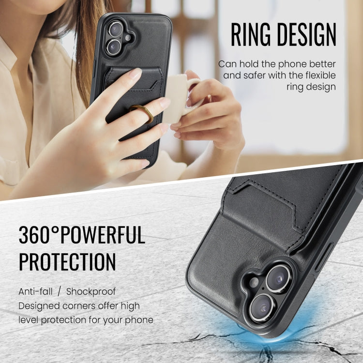 For iPhone 16 Plus DG.MING K1 MagSafe Detachable Wallet RFID Back Cover Phone Case(Black) - free shipping - PMC Jewellery - Order now!