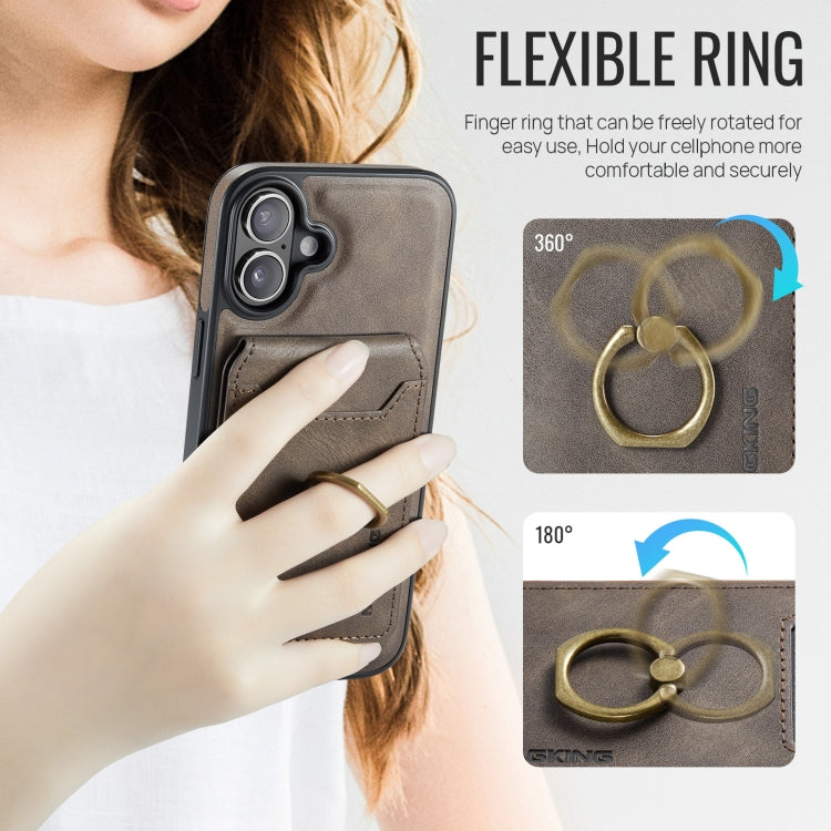 For iPhone 16 DG.MING K1 MagSafe Detachable Wallet RFID Back Cover Phone Case(Coffee) - free shipping - PMC Jewellery - Order now!