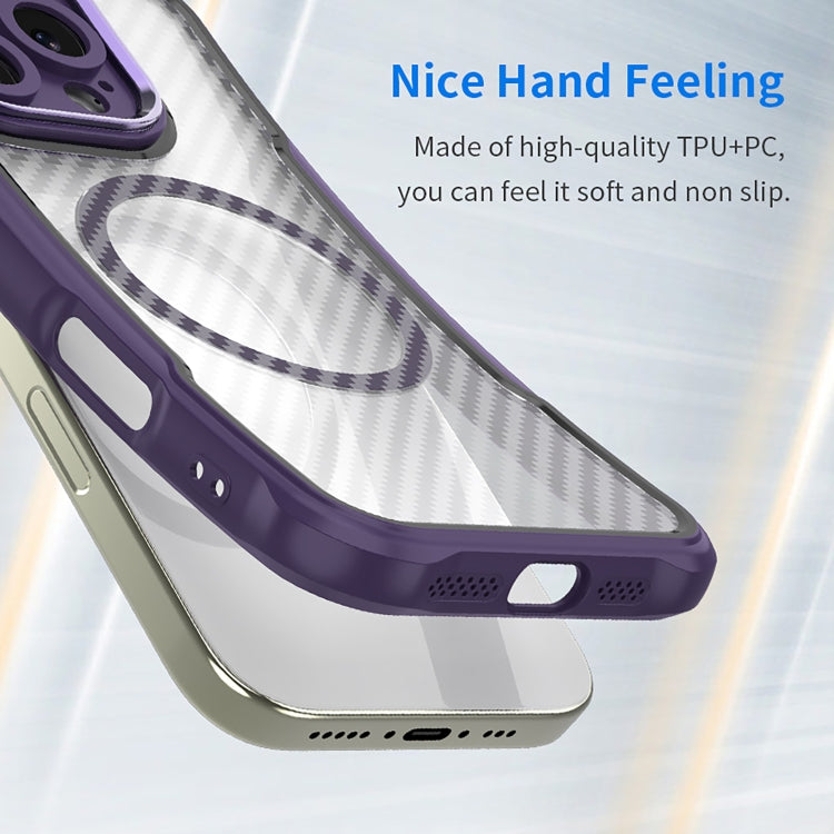 For Samsung Galaxy S25 Ultra 5G Carbon Fiber Texture MagSafe Translucent Phone Case(Purple) - Galaxy S25 Ultra 5G Cases by PMC Jewellery | Online Shopping South Africa | PMC Jewellery | Buy Now Pay Later Mobicred