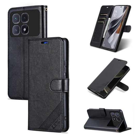 For Redmi K70 Ultra AZNS Sheepskin Texture Flip Leather Phone Case(Black) - Xiaomi Cases by AZNS | Online Shopping South Africa | PMC Jewellery | Buy Now Pay Later Mobicred