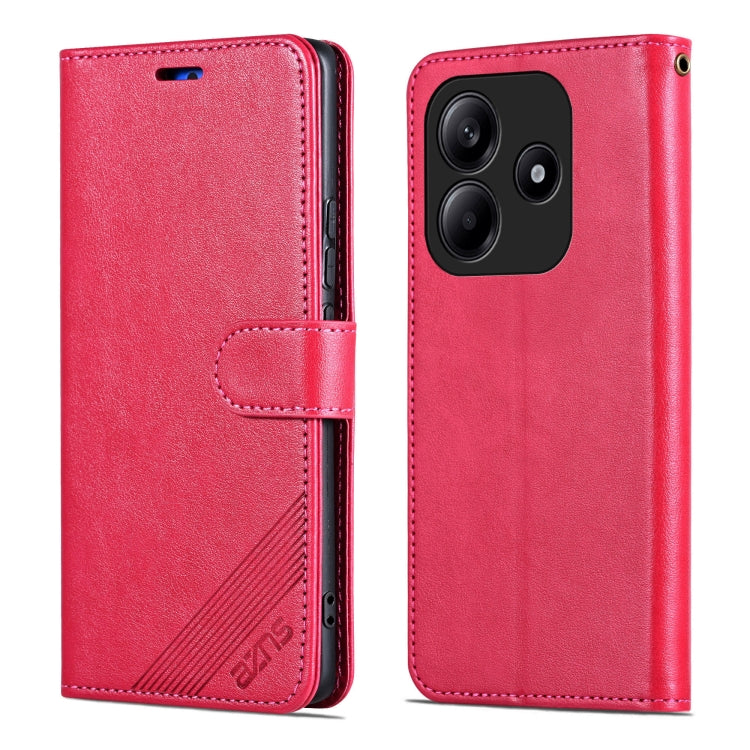 For Redmi Note 14 5G AZNS Sheepskin Texture Flip Leather Phone Case(Red) - Note 14 Cases by AZNS | Online Shopping South Africa | PMC Jewellery | Buy Now Pay Later Mobicred