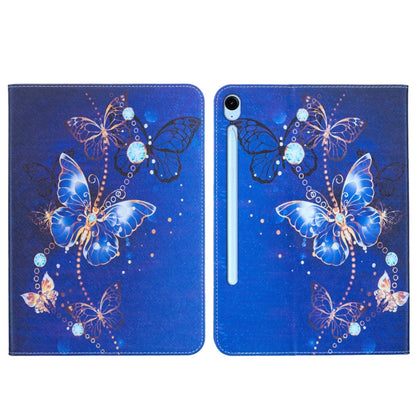 For Samsung Galaxy Tab S9 / S9 FE Colored Drawing Leather Tablet Case(Purple Butterfly) - Galaxy Tab S9 Cases by PMC Jewellery | Online Shopping South Africa | PMC Jewellery | Buy Now Pay Later Mobicred