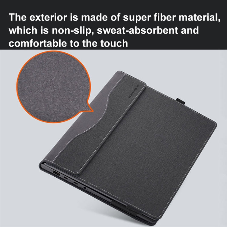 For MicroSoft Surface Laptop 15 inch Leather Laptop Shockproof Protective Case with Stand(Black) - 15 inch by PMC Jewellery | Online Shopping South Africa | PMC Jewellery | Buy Now Pay Later Mobicred