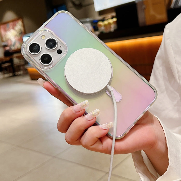 For iPhone 16e Gradient Color MagSafe Airbag Full Coverage Phone Case(Rainbow) - iPhone 16e Cases by PMC TechLife | Online Shopping South Africa | PMC TechLife | Buy Now Pay Later Mobicred