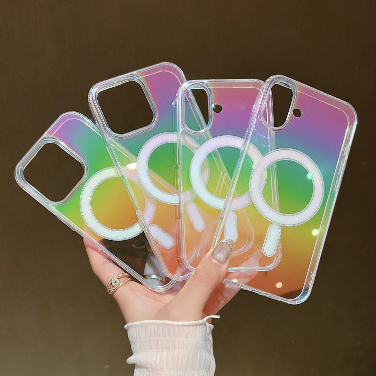 For iPhone 16e Gradient Color MagSafe Airbag Full Coverage Phone Case(Rainbow) - iPhone 16e Cases by PMC TechLife | Online Shopping South Africa | PMC TechLife | Buy Now Pay Later Mobicred