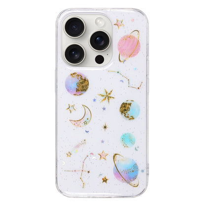 For iPhone 16 Pro Cosmic Star Glitter Epoxy TPU Phone Case(Transparent Pink) - iPhone 16 Pro Cases by PMC Jewellery | Online Shopping South Africa | PMC Jewellery | Buy Now Pay Later Mobicred