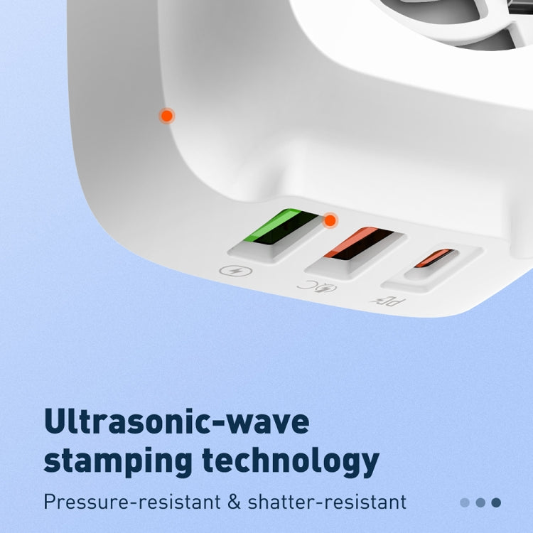 LDNIO Q334 32W Type-C + Dual USB Port Charger with 1m 8 Pin Data Cable, Plug Type:UK Plug(White) - free shipping - PMC Jewellery - Order now!