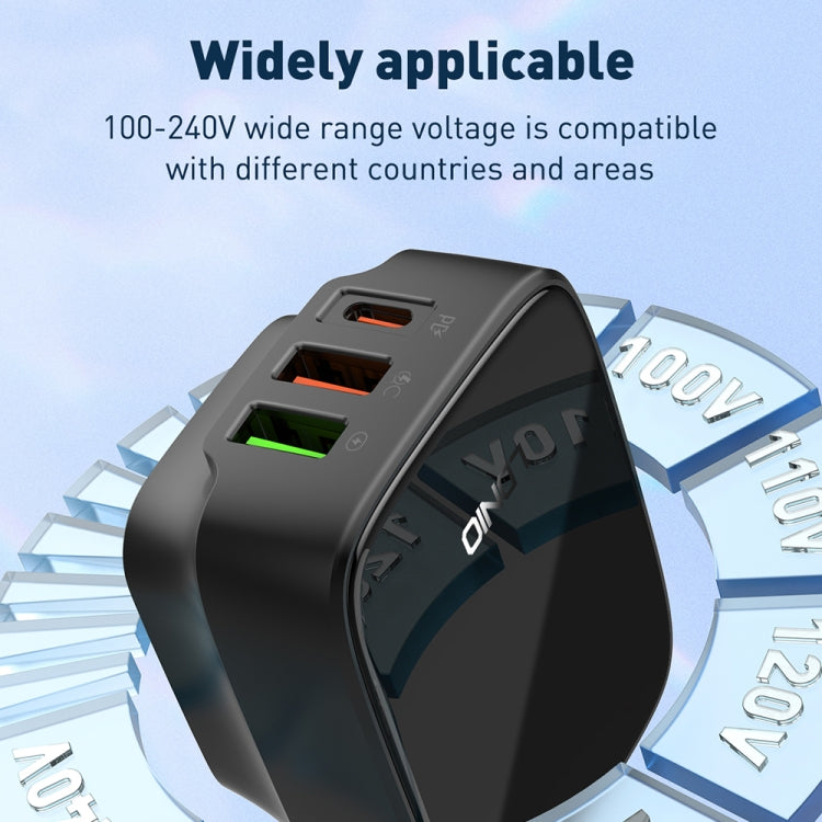 LDNIO Q334 32W Type-C + Dual USB Port Charger with 1m 8 Pin Data Cable, Plug Type:UK Plug(White) - free shipping - PMC Jewellery - Order now!