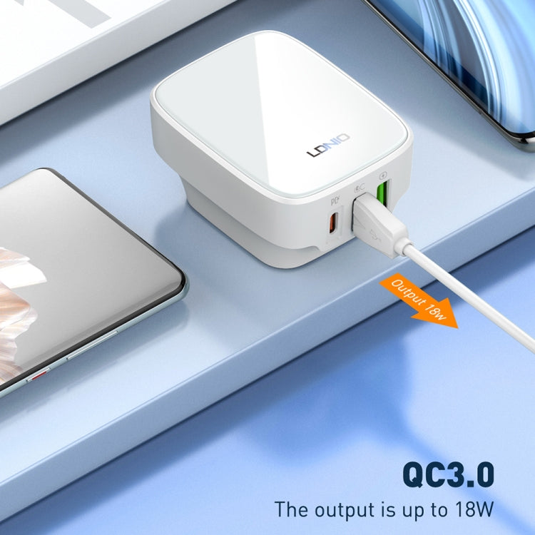 LDNIO Q334 32W Type-C + Dual USB Port Charger with 1m USB-C / Type-C to USB-C / Type-C Data Cable, Plug Type:EU Plug(Black) - free shipping - PMC Jewellery - Order now!