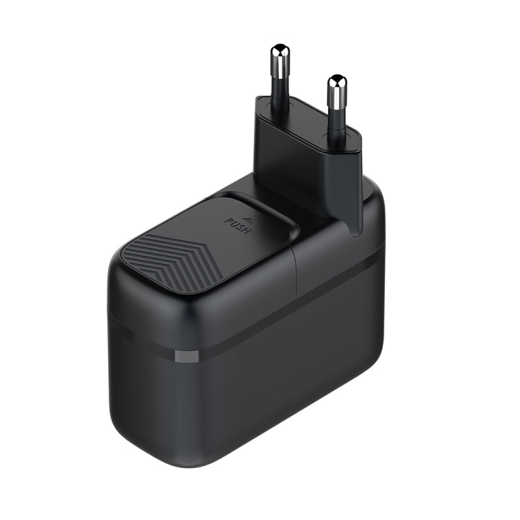 LDNIO Q366 65W USB + Dual Type-C Port Charger with 1m USB-C / Type-C to USB-C / Type-C Data Cable, Plug Type:EU Plug(Black) - USB Charger by LDNIO | Online Shopping South Africa | PMC Jewellery | Buy Now Pay Later Mobicred