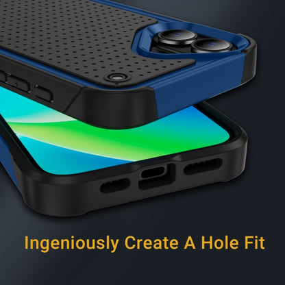 For iPhone 16 PC + TPU Shockproof Protective Phone Case(Blue+Black) - iPhone 16 Cases by PMC Jewellery | Online Shopping South Africa | PMC Jewellery | Buy Now Pay Later Mobicred