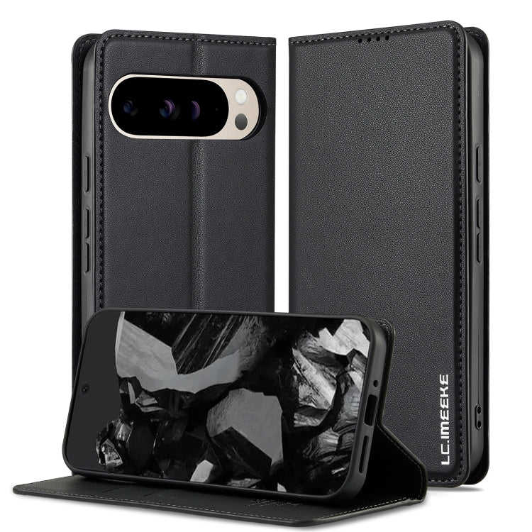 For Google Pixel 9 Pro / 9 LC.IMEEKE L1 Series Frosted Fine Texture PU Phone Case(Black) - Google Cases by LC.IMEEKE | Online Shopping South Africa | PMC Jewellery | Buy Now Pay Later Mobicred