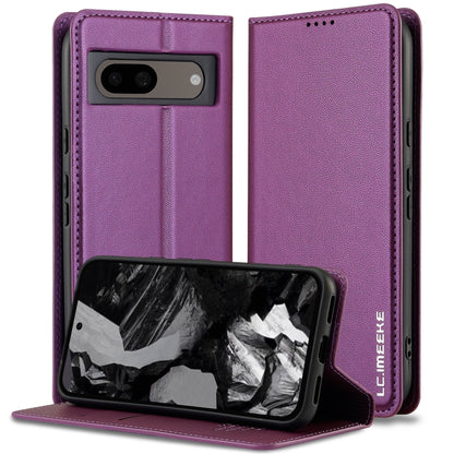 For Google Pixel 7A LC.IMEEKE L1 Series Frosted Fine Texture PU Phone Case(Purple) - Google Cases by LC.IMEEKE | Online Shopping South Africa | PMC Jewellery | Buy Now Pay Later Mobicred