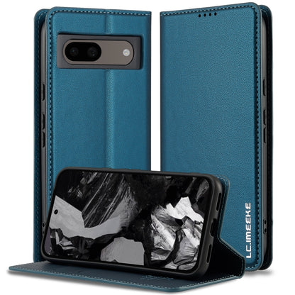 For Google Pixel 8A LC.IMEEKE L1 Series Frosted Fine Texture PU Phone Case(Blue) - Google Cases by LC.IMEEKE | Online Shopping South Africa | PMC Jewellery | Buy Now Pay Later Mobicred