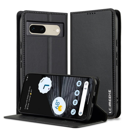 For Google Pixel 7 5G LC.IMEEKE L1 Series Frosted Fine Texture PU Phone Case(Black) - Google Cases by LC.IMEEKE | Online Shopping South Africa | PMC Jewellery | Buy Now Pay Later Mobicred