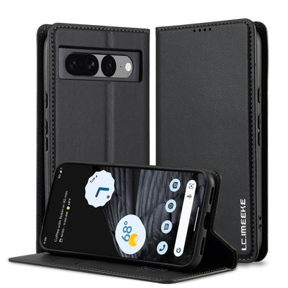 For Google Pixel 7 Pro 5G LC.IMEEKE L1 Series Frosted Fine Texture PU Phone Case(Black) - Google Cases by LC.IMEEKE | Online Shopping South Africa | PMC Jewellery | Buy Now Pay Later Mobicred