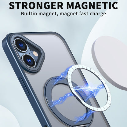 For iPhone 16 Plus Wing Series MagSafe Magnetic Ring Holder Phone Case(Blue) - iPhone 16 Plus Cases by PMC Jewellery | Online Shopping South Africa | PMC Jewellery | Buy Now Pay Later Mobicred