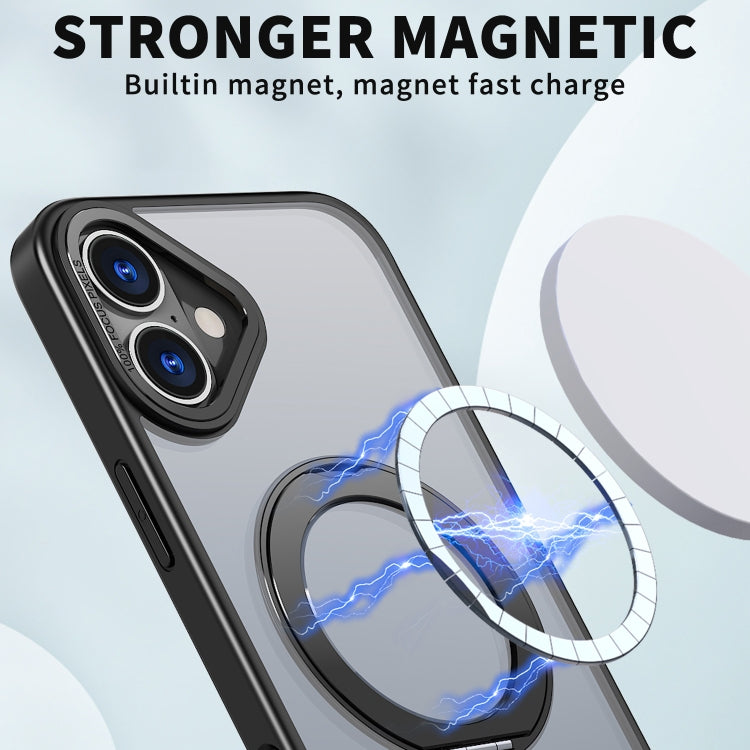 For iPhone 16 Wing Series MagSafe Magnetic Ring Holder Phone Case(Black) - iPhone 16 Cases by PMC Jewellery | Online Shopping South Africa | PMC Jewellery | Buy Now Pay Later Mobicred