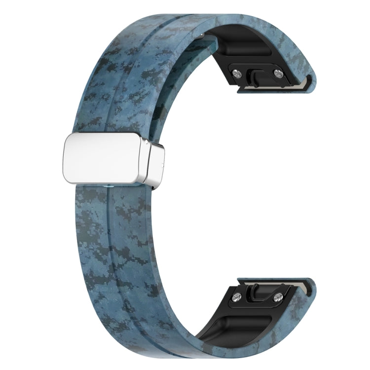 For Garmin Fenix 7S Magnetic Folding Silver Buckle Color Printed Silicone Watch Band(Mosaic) - free shipping - PMC TechLife - Order now!