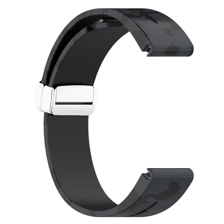 For Garmin Fenix 7X Magnetic Folding Silver Buckle Color Printed Silicone Watch Band(Camouflage Grey) - free shipping - PMC TechLife - Order now!