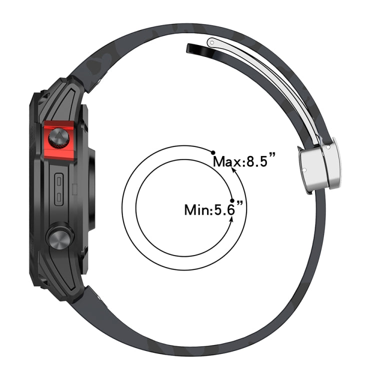 For Garmin Fenix 7 Magnetic Folding Silver Buckle Color Printed Silicone Watch Band(Camouflage Yellow) - free shipping - PMC TechLife - Order now!