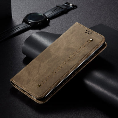 For Redmi K70 Ultra 5G Denim Texture Casual Style Horizontal Flip Leather Case(Khaki) - Xiaomi Cases by PMC Jewellery | Online Shopping South Africa | PMC Jewellery | Buy Now Pay Later Mobicred