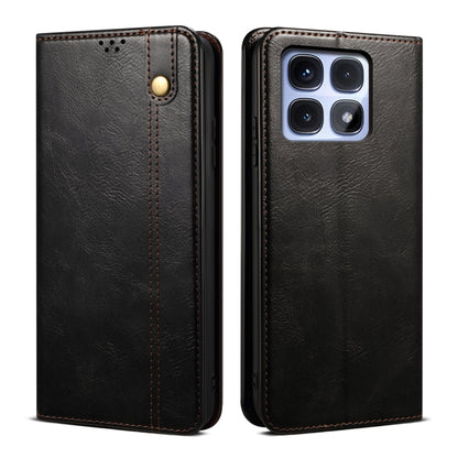 For Redmi K70 Ultra 5G Oil Wax Crazy Horse Texture Leather Phone Case(Black) - Xiaomi Cases by PMC Jewellery | Online Shopping South Africa | PMC Jewellery | Buy Now Pay Later Mobicred