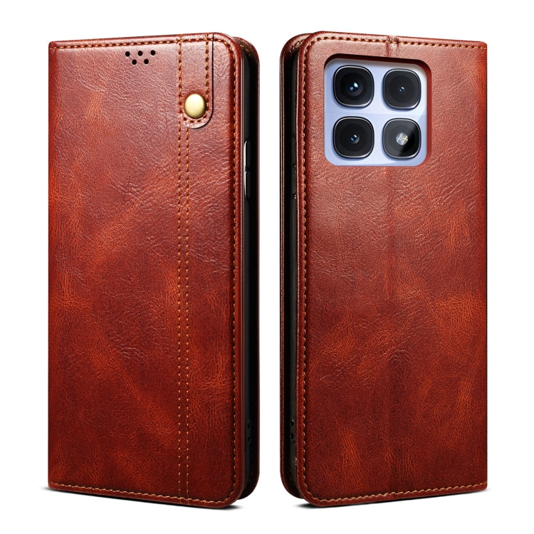 For Redmi K70 Ultra 5G Oil Wax Crazy Horse Texture Leather Phone Case(Brown) - Xiaomi Cases by PMC Jewellery | Online Shopping South Africa | PMC Jewellery | Buy Now Pay Later Mobicred