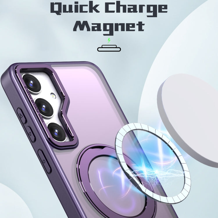 For Samsung Galaxy S24+ 5G Wing Series MagSafe Magnetic Ring Holder Phone Case(Dark Purple) - free shipping - PMC Jewellery - Order now!