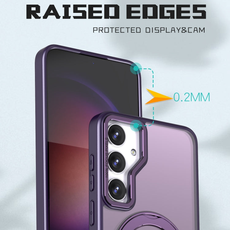 For Samsung Galaxy S24 5G Wing Series MagSafe Magnetic Ring Holder Phone Case(Dark Purple) - free shipping - PMC Jewellery - Order now!