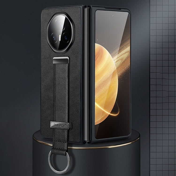 For Honor Magic V3 SULADA PC + Leather Texture Skin Feel Shockproof Phone Case(Black) - Honor Cases by SULADA | Online Shopping South Africa | PMC TechLife | Buy Now Pay Later Mobicred