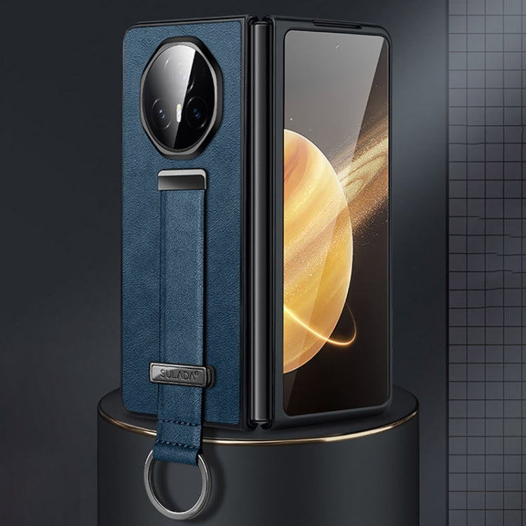 For Honor Magic V3 SULADA PC + Leather Texture Skin Feel Shockproof Phone Case(Blue) - free shipping - PMC TechLife - Order now!