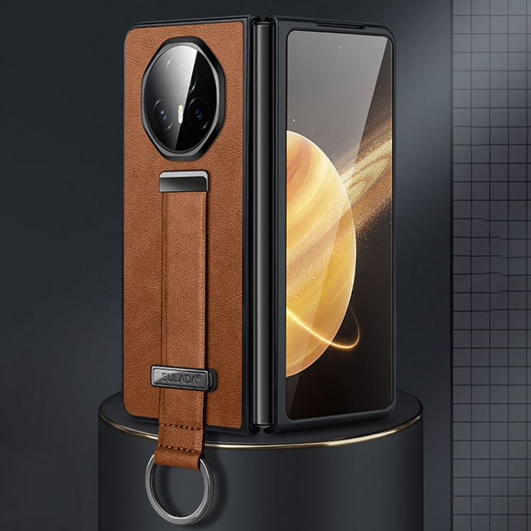 For Honor Magic V3 SULADA PC + Leather Texture Skin Feel Shockproof Phone Case(Brown) - free shipping - PMC TechLife - Order now!