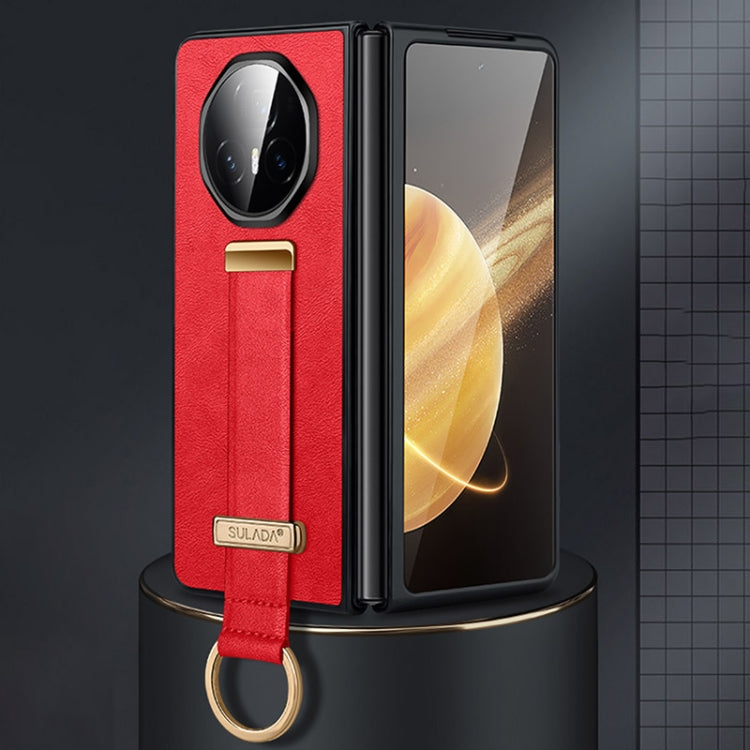 For Honor Magic V3 SULADA PC + Leather Texture Skin Feel Shockproof Phone Case(Red) - Honor Cases by SULADA | Online Shopping South Africa | PMC TechLife | Buy Now Pay Later Mobicred