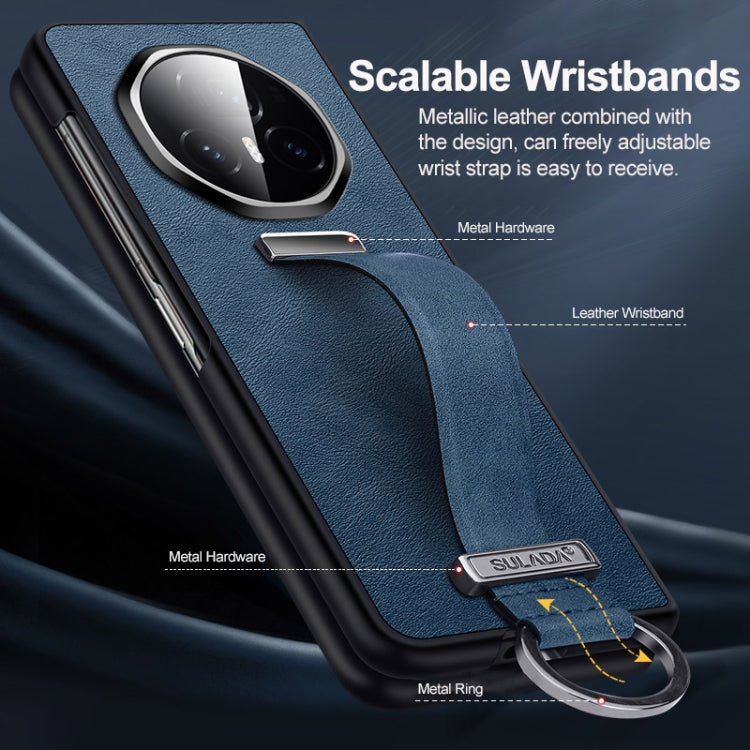 For Honor Magic V3 SULADA PC + Leather Texture Skin Feel Shockproof Phone Case(Blue) - free shipping - PMC TechLife - Order now!