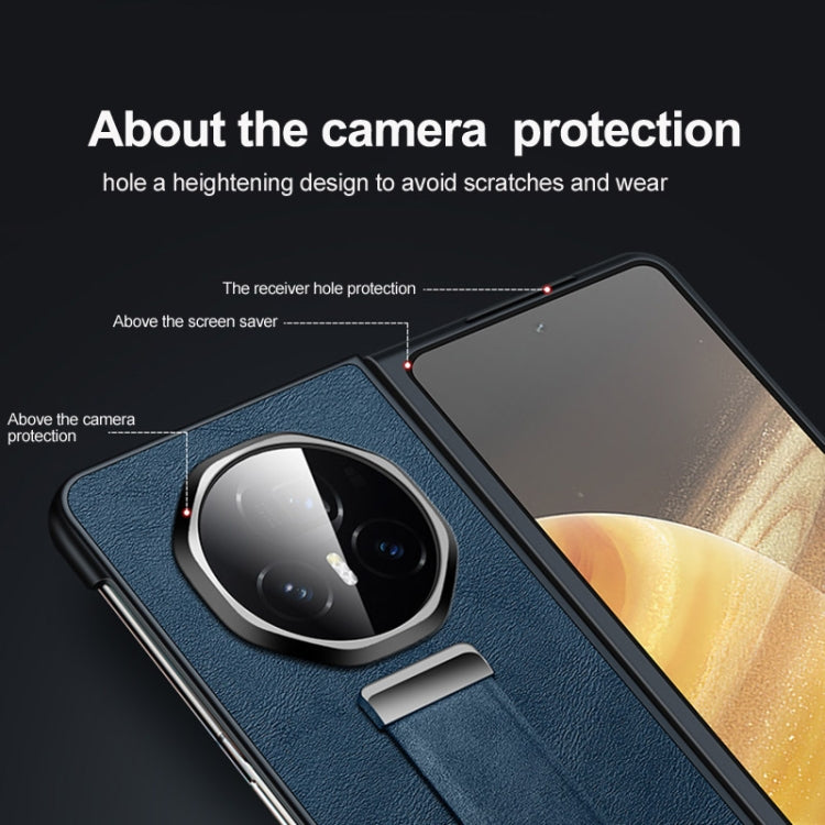 For Honor Magic Vs3 SULADA PC + Leather Texture Skin Feel Shockproof Phone Case(Black) - Honor Cases by SULADA | Online Shopping South Africa | PMC TechLife | Buy Now Pay Later Mobicred
