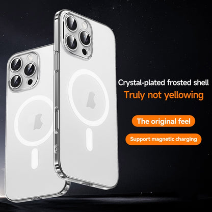 For iPhone 16 SULADA Crystal Sand Series Electroplating Frosted MagSafe Magnetic Phone Case(Transparent) - iPhone 16 Cases by SULADA | Online Shopping South Africa | PMC Jewellery | Buy Now Pay Later Mobicred