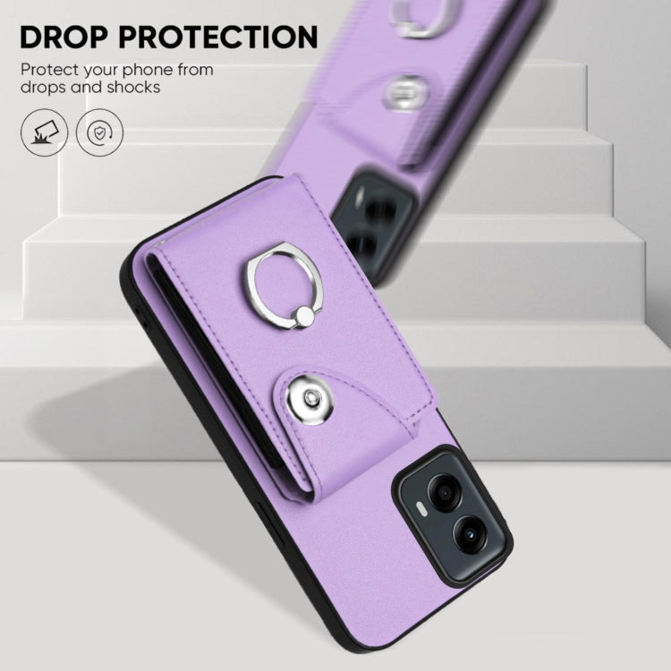 For Motorola Moto G 5G 2024 Organ Card Bag Ring Holder Phone Case(Purple) - free shipping - PMC Jewellery - Order now!