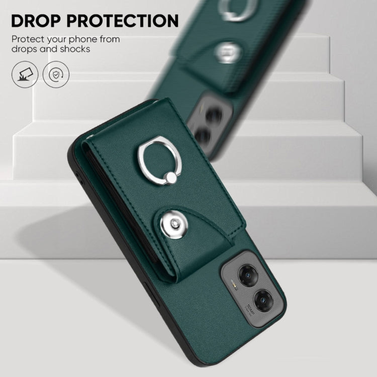 For Motorola Moto G Stylus 5G 2024 Organ Card Bag Ring Holder Phone Case(Green) - Motorola Cases by PMC Jewellery | Online Shopping South Africa | PMC Jewellery | Buy Now Pay Later Mobicred